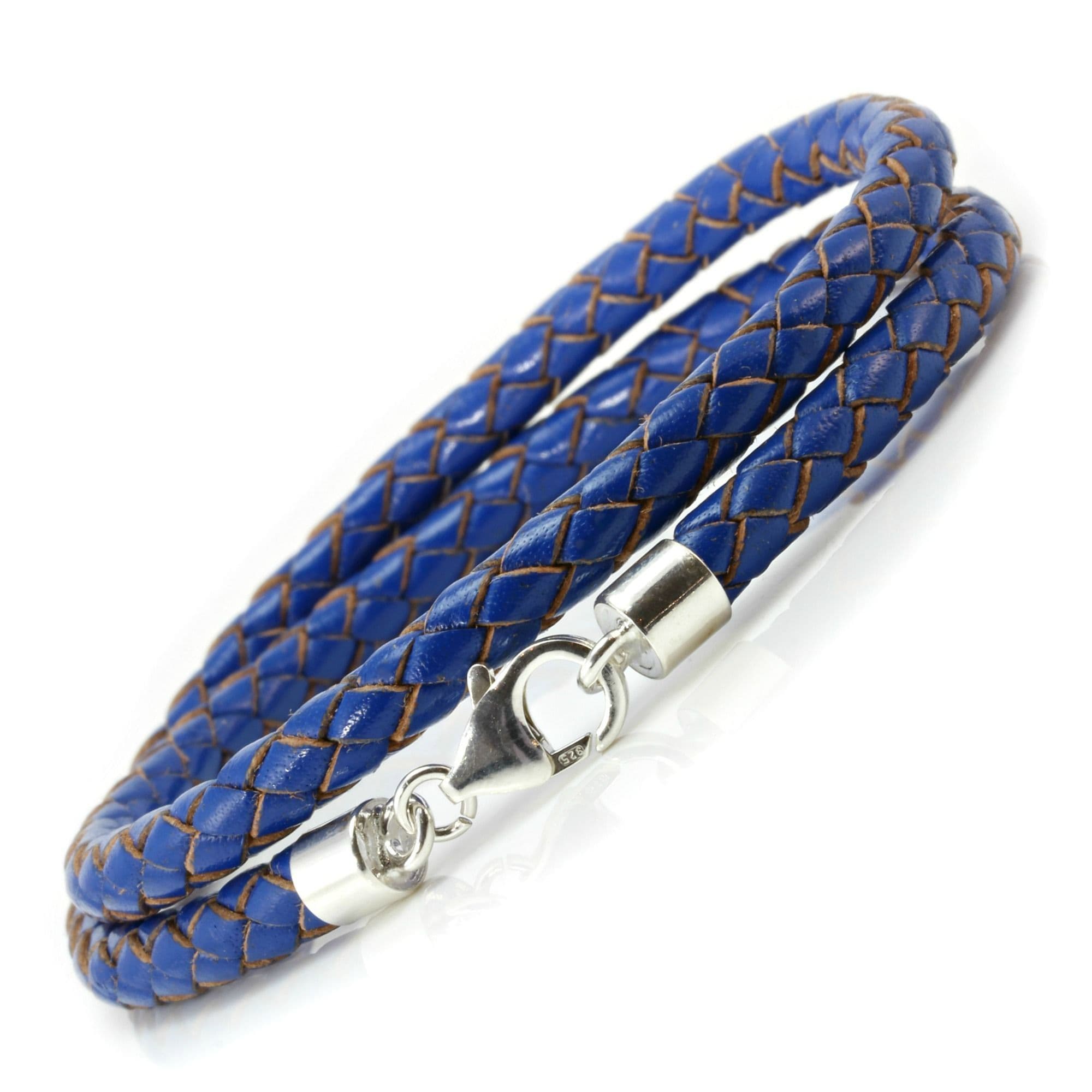 Double Wrapped Leather Bracelet With Sterling Silver Clasp Antique Dark  Brown, L