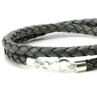 Double Wrapped Leather Bracelet With Sterling Silver Clasp