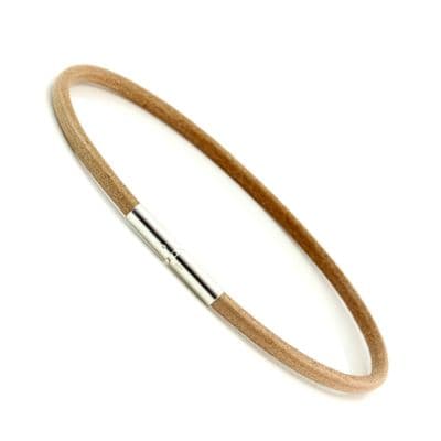 Greek Leather Bracelet With Silver Twist Clasp