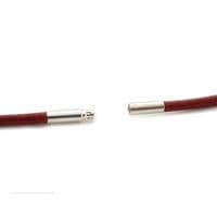 Greek Leather Necklace With Sterling Silver Twist Clasp-Red