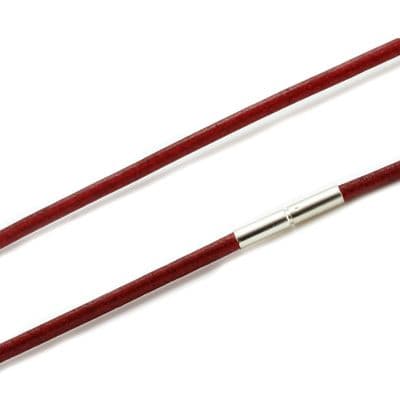 Greek Leather Necklace With Sterling Silver Twist Clasp-Red