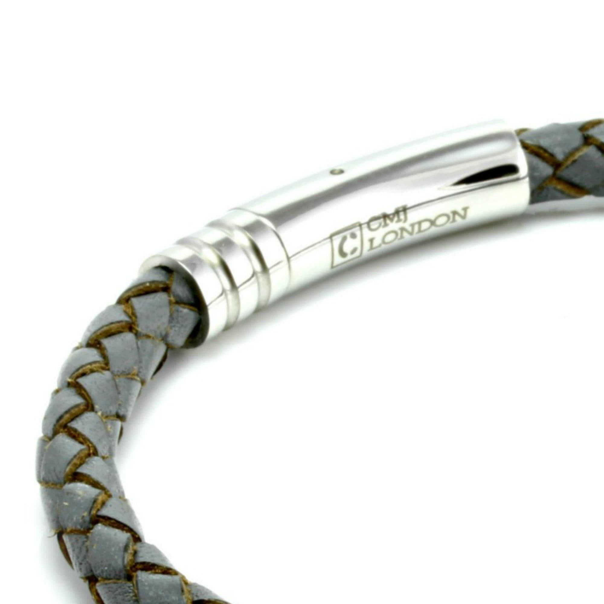 Noosa Armband Wrap Bracelet Double Skinny – Leder, Grau, Hummer-Verschluss, Größe M, Unisex