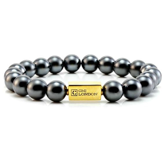 Mens Essential Hematite & Gold Bracelet
