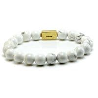 Mens Essential Howlite  & Gold Bracelet