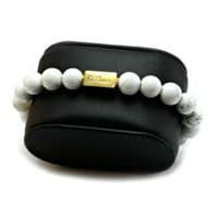 Mens Essential Howlite  & Gold Bracelet