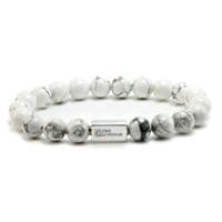 Mens Essential Howlite & Silver Bracelet