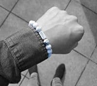 Mens Essential Howlite & Silver Bracelet