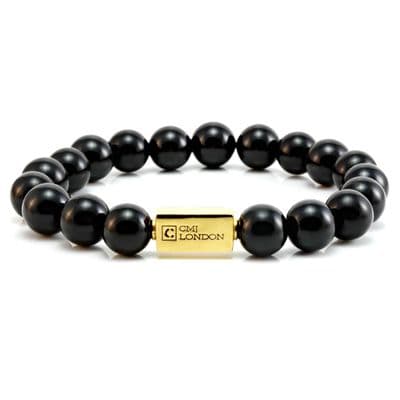 Mens Essential Onyx & Gold Bracelet