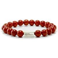 Mens Essential Red Jasper & Silver Bracelet
