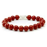 Mens Essential Red Jasper & Silver Bracelet