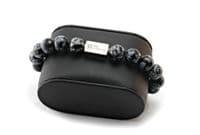 Mens Essential Snowflake Obsidian & Silver Bracelet