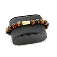 Mens Essential Tigers Eye  & Gold Bracelet