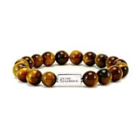 Mens Essential Tigers Eye & Silver Bracelet