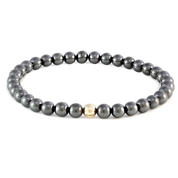 Mens Focus Hematite  & Gold Bracelet