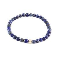 Mens Focus Lapis Lazuli  & Gold Bracelet