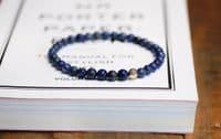 Mens Focus Lapis Lazuli  & Gold Bracelet