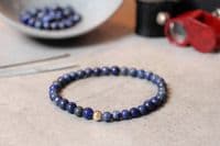 Mens Focus Lapis Lazuli  & Gold Bracelet
