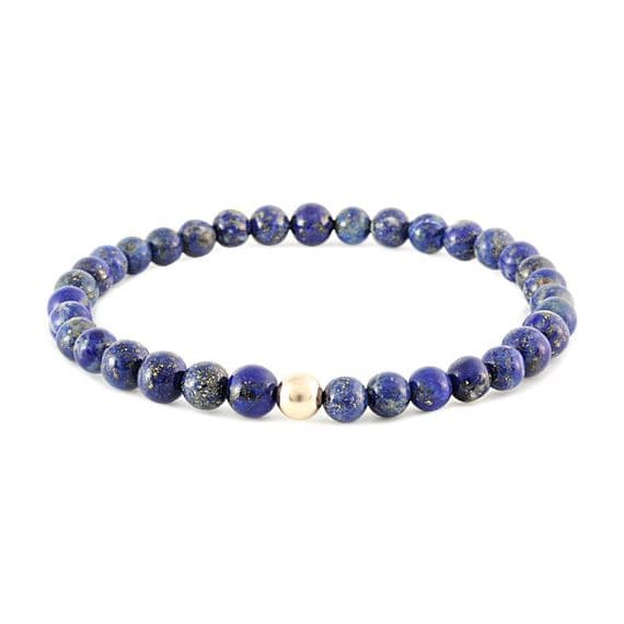 Mens Focus Lapis Lazuli  & Gold Bracelet