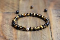 Mens Focus Tigers Eye  & Gold Bracelet