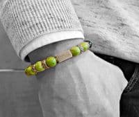 Mens Premium  Chrysotine & Silver Bracelet