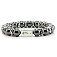 Mens Premium Hematite & Silver Bracelet