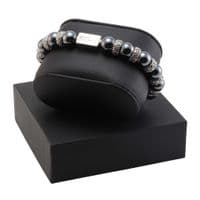 Mens Premium Hematite & Silver Bracelet