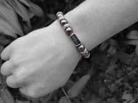 Mens Premium Hematite & Silver Bracelet