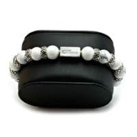 Mens Premium Howlite & Silver Bracelet