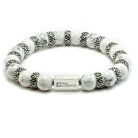 Mens Premium Howlite & Silver Bracelet