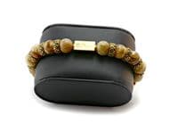Mens Premium Picture Jasper & Gold Bracelet