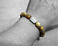 Mens Premium Picture Jasper & Silver Bracelet