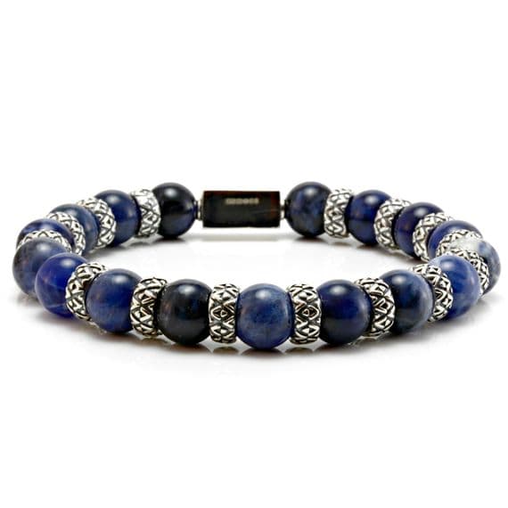 Mens Premium Sodalite & Silver Bracelet