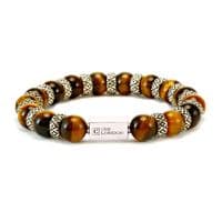 Mens Premium Tigers Eye & Silver Bracelet