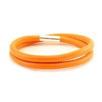 Nappa Leather Bracelet With Sterling Silver Push and Twist Clasp-Double wrapped