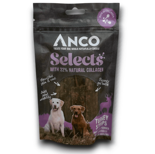 Anco Selects Turkey Strips with Collagen - 85g