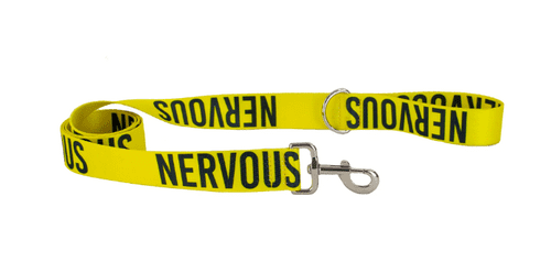 Ancol 'NERVOUS' Yellow  Caution Lead - 150 x 40mm