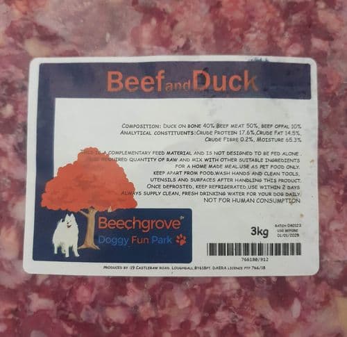 Beef & Duck  Raw 3KG