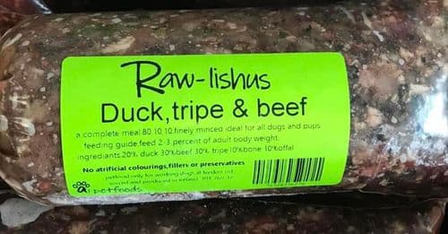 Duck, Beef & Tripe - Raw-lishus 1KG