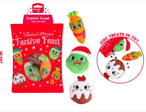 Hide & Seek Christmas Dinner Squeaky Plush Toy