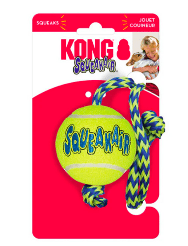 Kong Squeak Air Ball with Rope