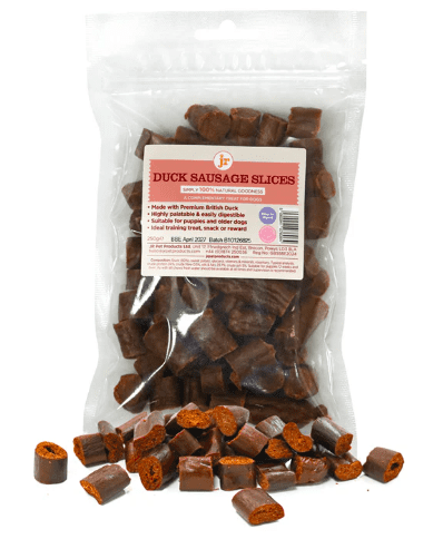 Premium British Duck Sausage Slices - JR Pet Products