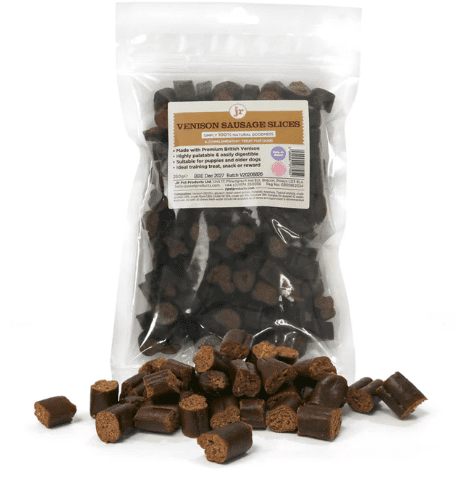 Premium British Venison Sausage Slices - JR Pet Products