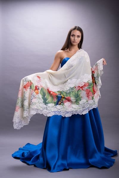 Cream with Bird Print