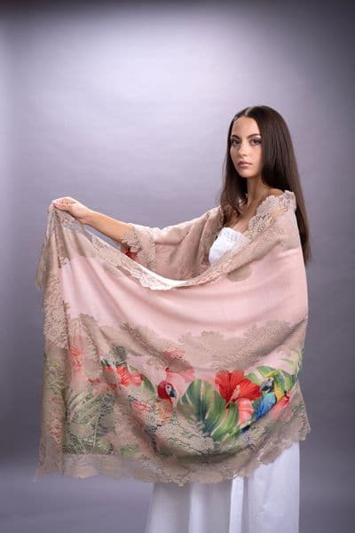 Pale Pink with Birds