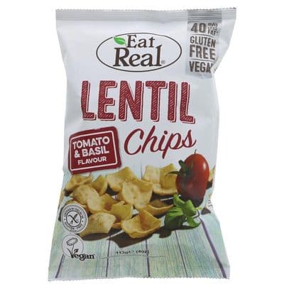 Eat Real Lentil Tomato & Basil Chips - 113g