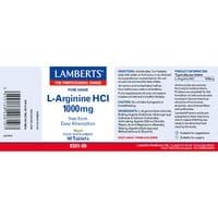 Lamberts L-Arginine HCl 1000mg - 90 tablets