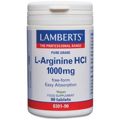 Lamberts L-Arginine HCl 1000mg - 90 tablets
