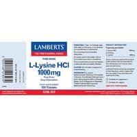 Lamberts L-Lysine 1000mg - 120 tablets