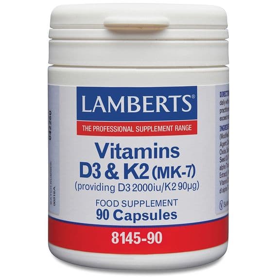 Lamberts Vitamins D3 (2000iu) and K2 (90µg) - 90 capsules