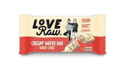LoveRaw Vegan Cream Filled Wafer Bar White Choc 43g